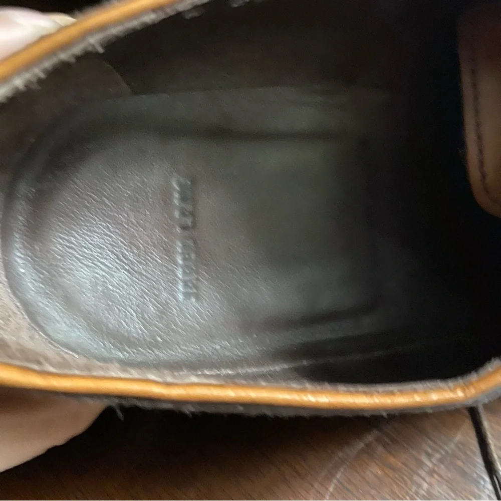 Jared Lang brown Italian leather suede wingtip oxford brogues Mens 45 US-11 GUC